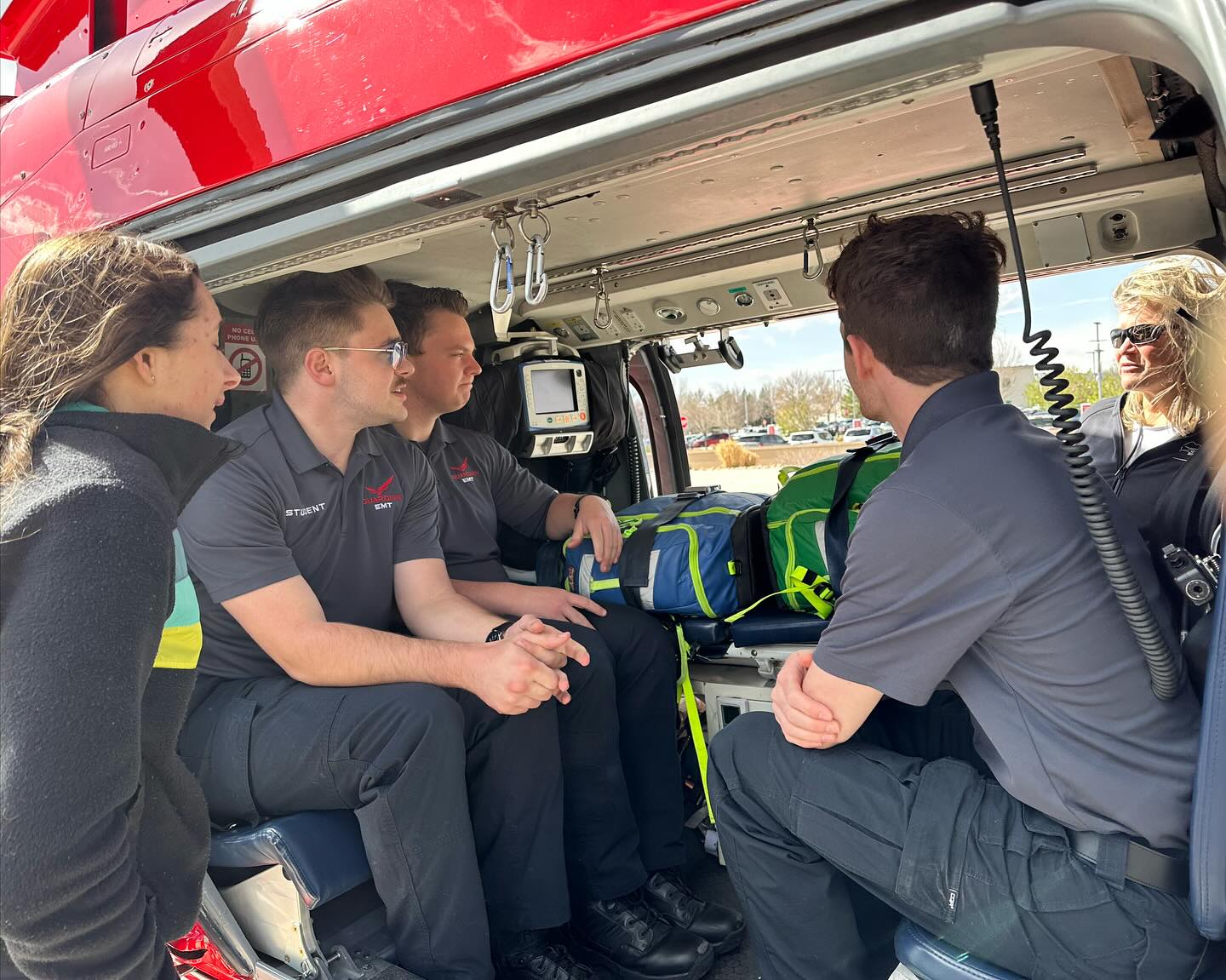 emt's in life flight helicopter